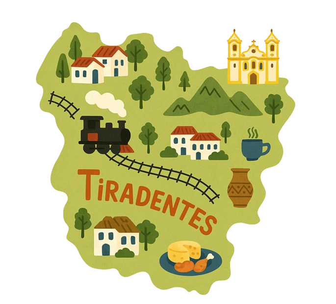 Ilustração do mapa do Circuito Tiradentes
